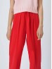 Solid Color Wide-Leg Cropped Pants W/ Tie Belt